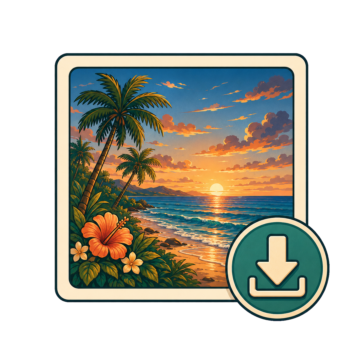 A cleaned image with a download symbol
