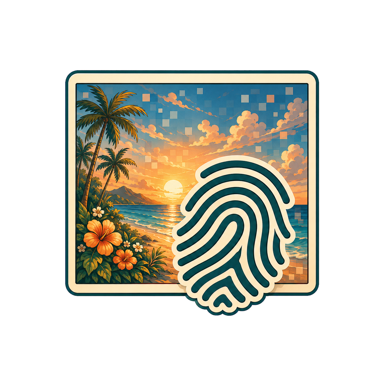A fingerprint over an image representing a pixel-level watermark