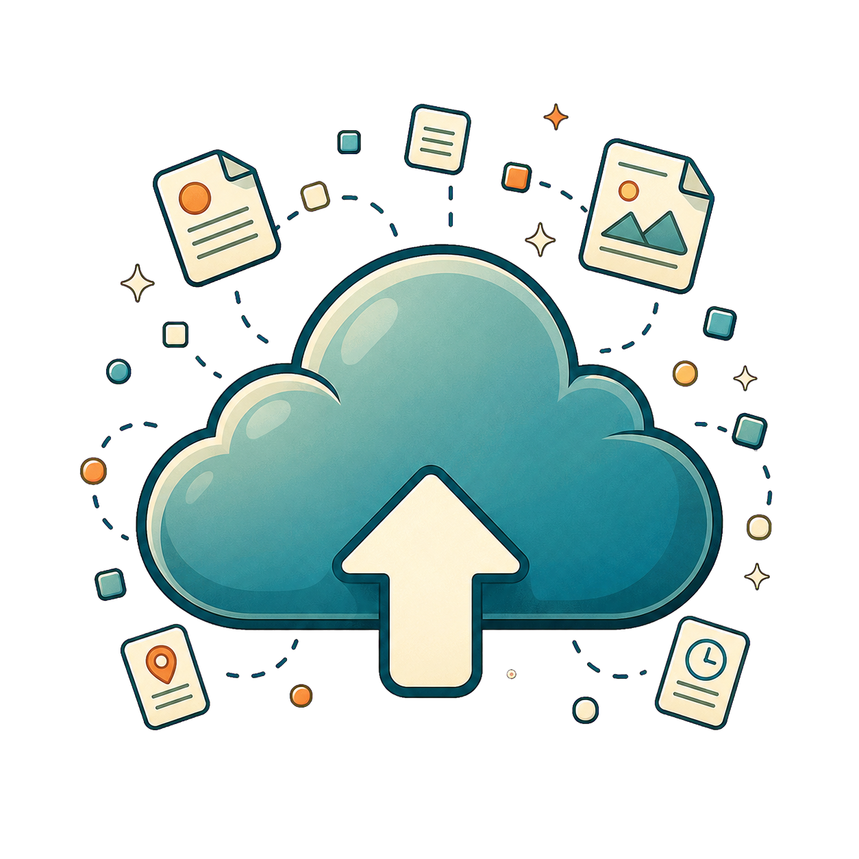 A cloud receiving newly uploaded metadata records