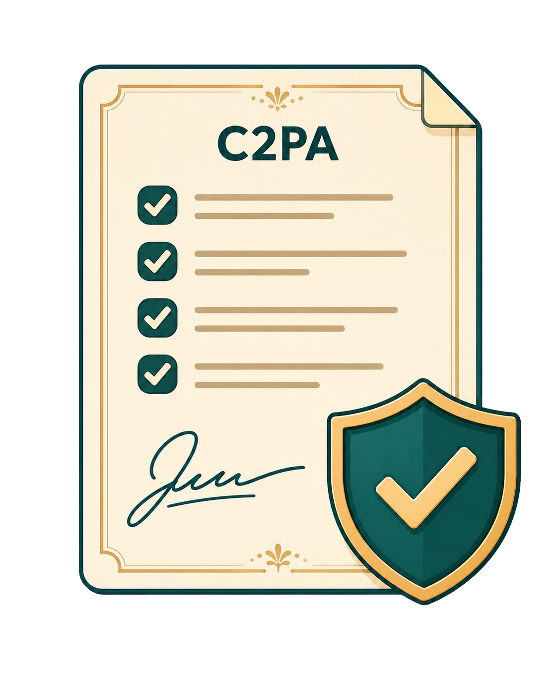 A signed C2PA manifest with a verification shield