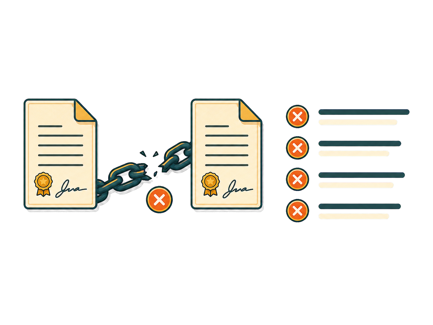 Two signed manifests separated by a broken verification chain